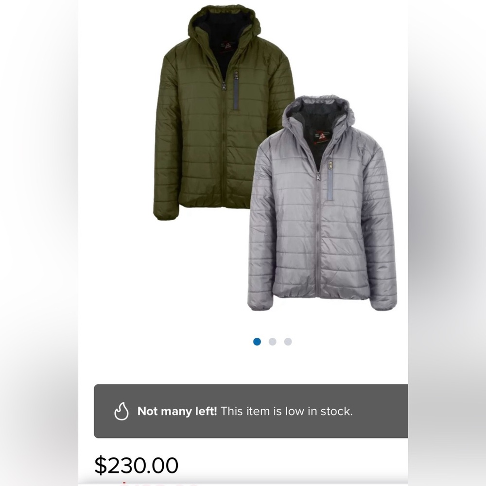 Men's Quilted Hooded Jacket Light Gray
